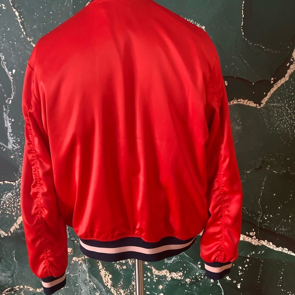 *HP* H&M, red satin bomber jacket, M - Picture 16 of 16